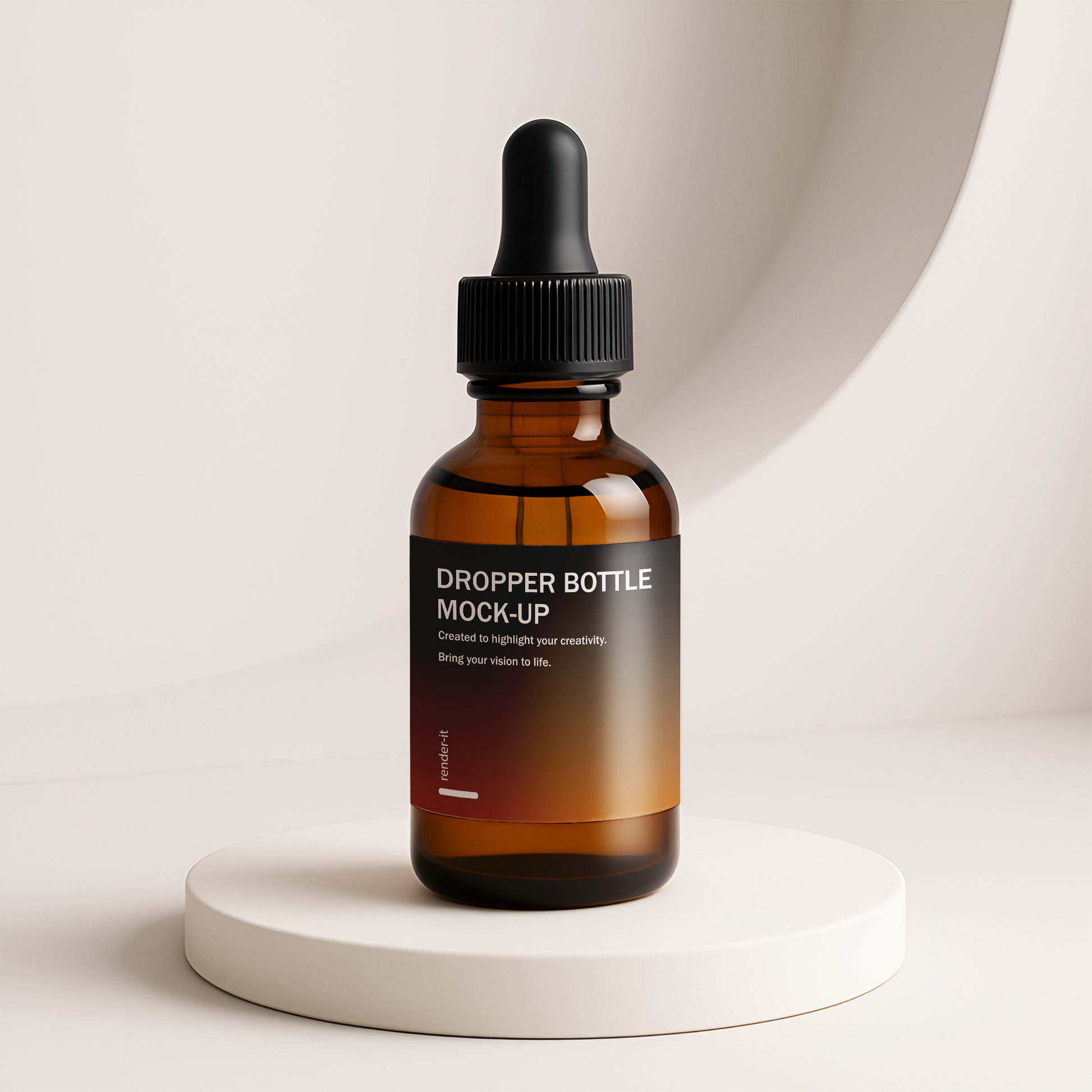 Amber Dropper Bottle Mockup