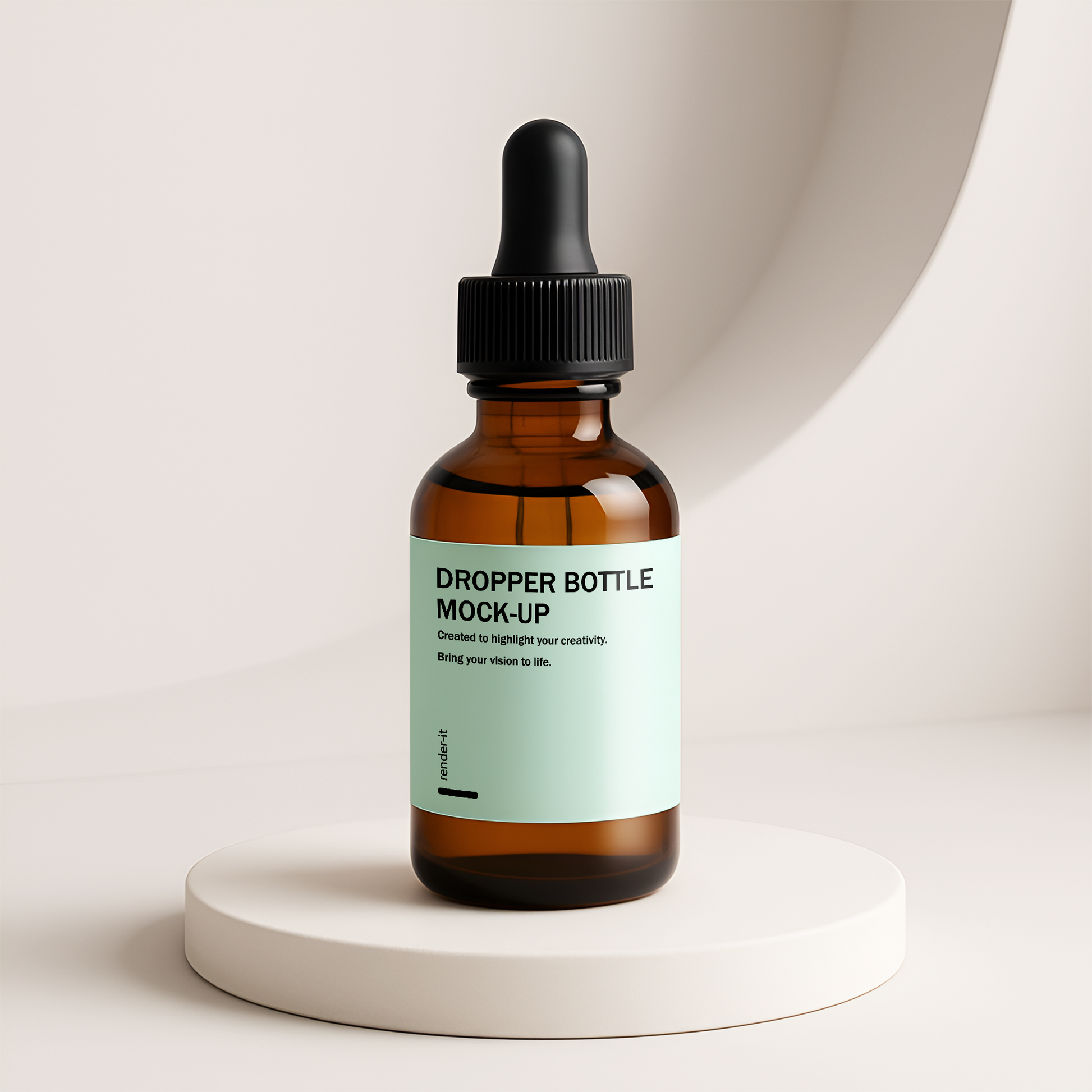 Amber Dropper Bottle Mockup