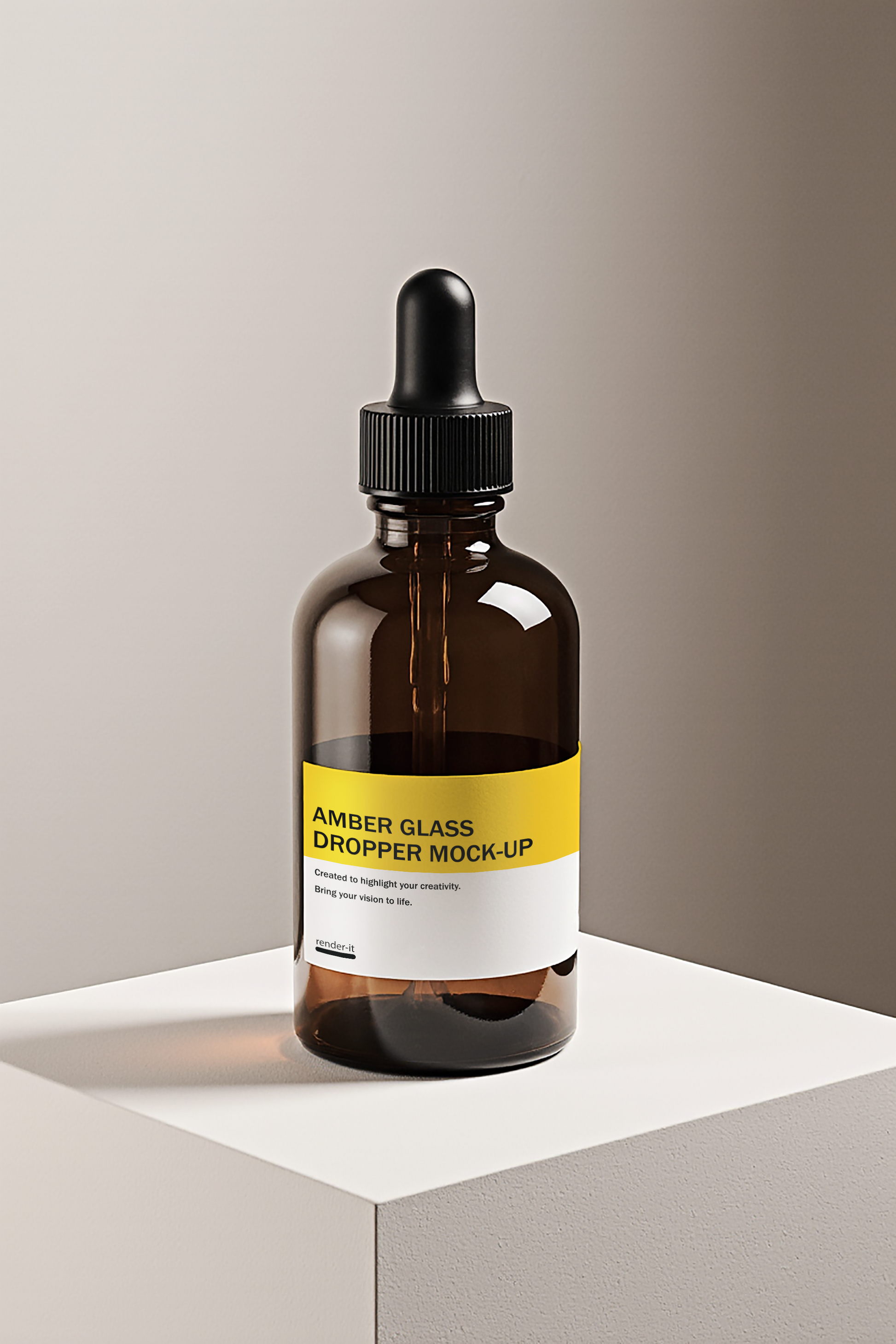 Amber Glass Dropper Mockup