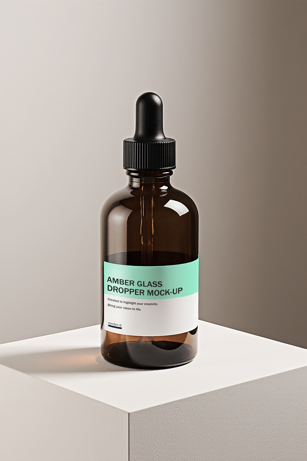 Amber Glass Dropper Mockup