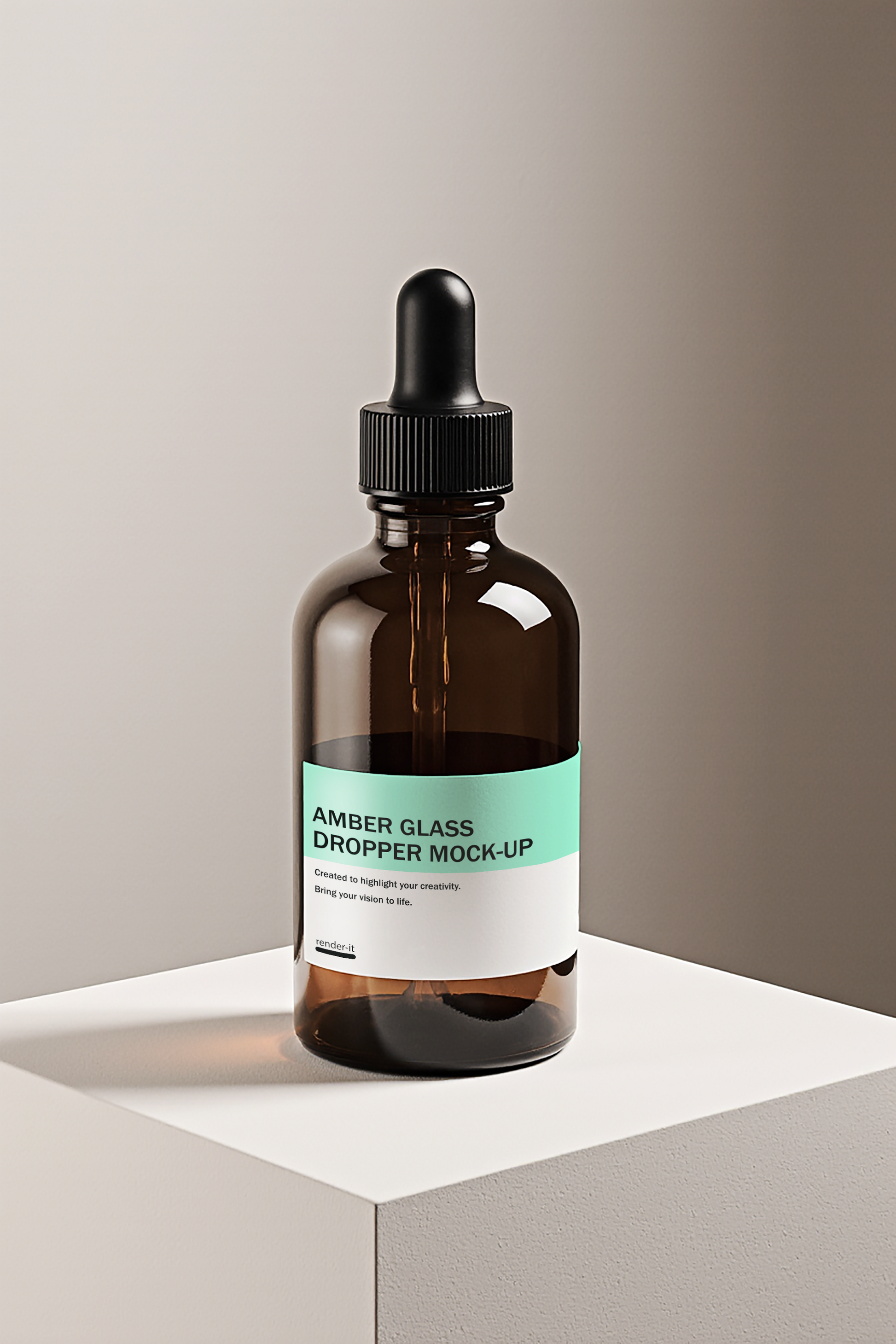 Amber Glass Dropper Mockup