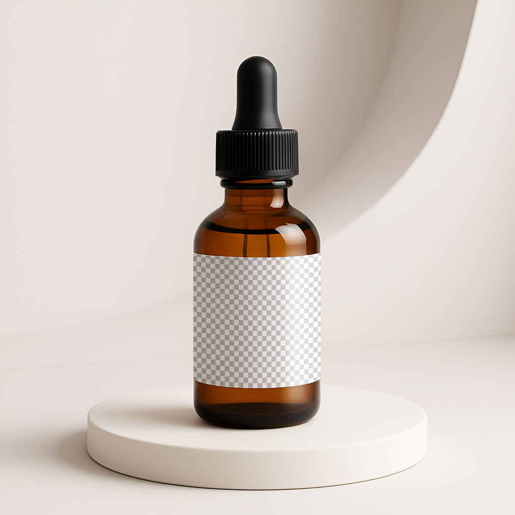 Amber Dropper Bottle Mockup