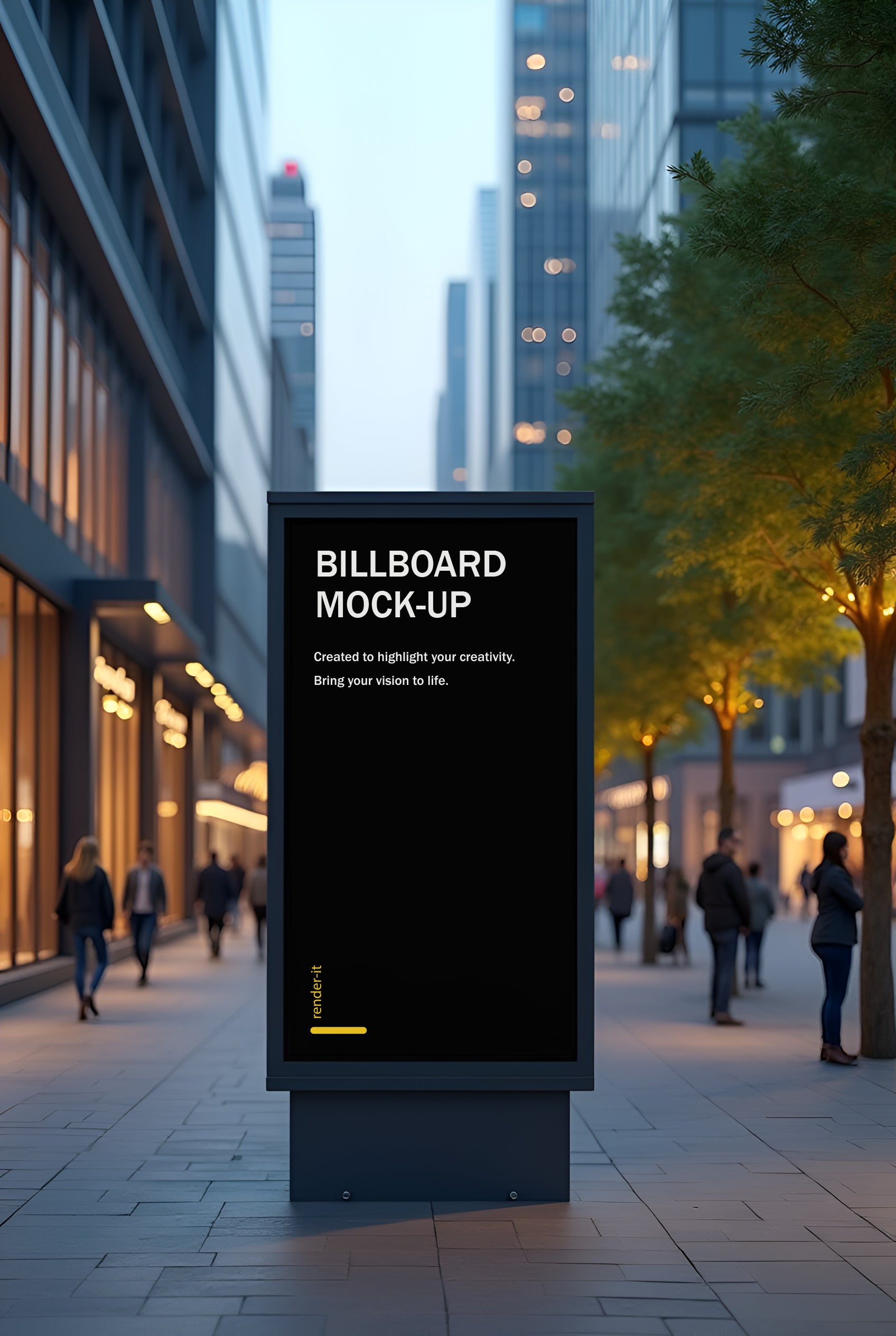 Rectangular Urban Billboard Mockup