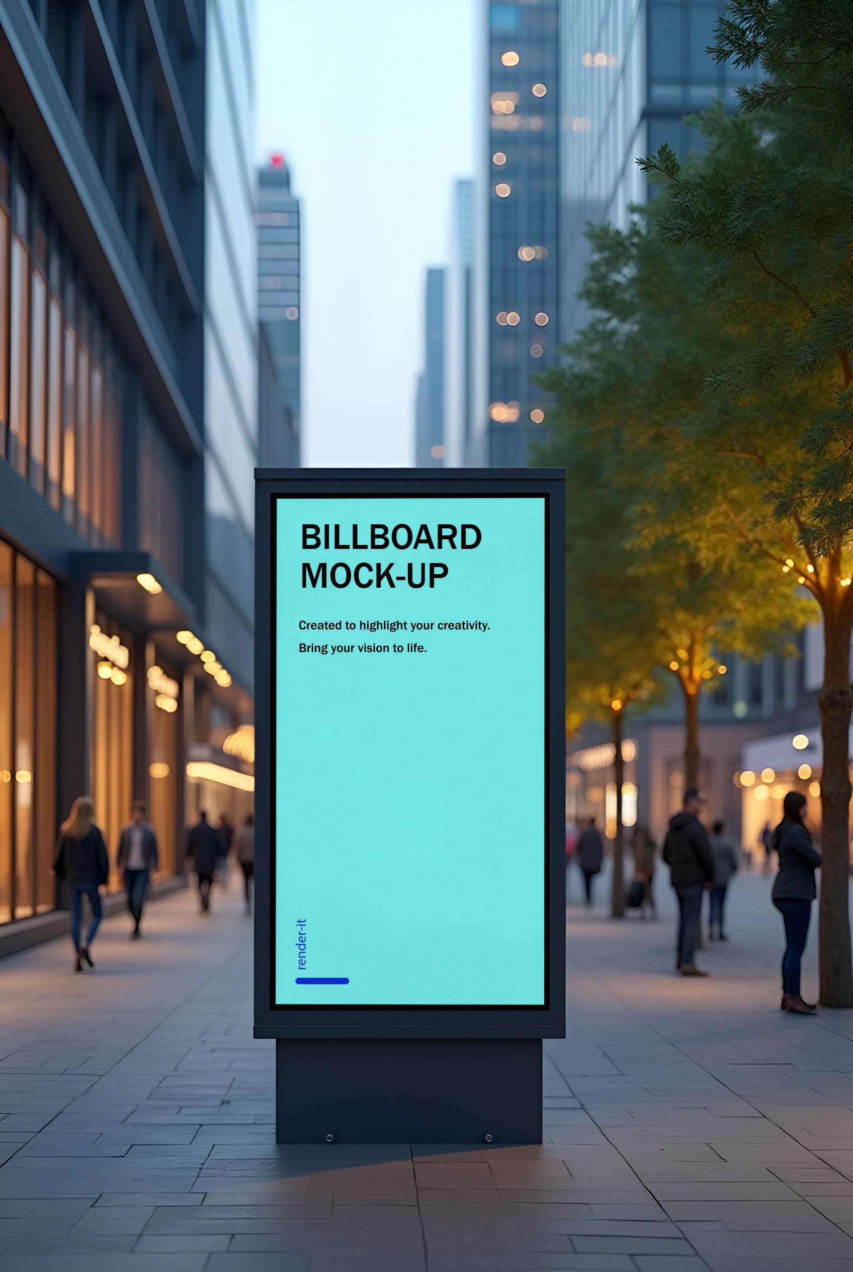 Rectangular Urban Billboard Mockup