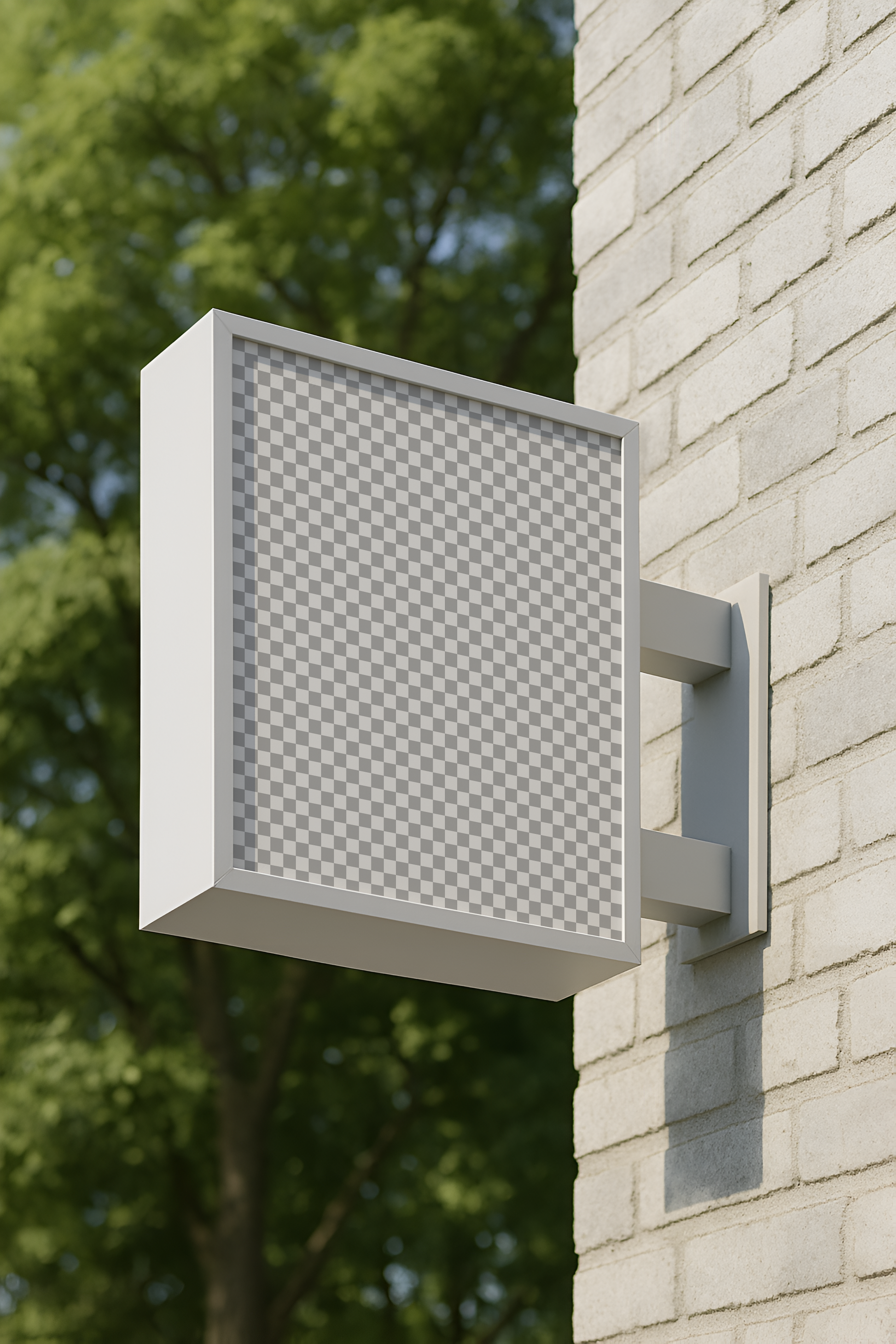 Sign Attached to Wall Mockup