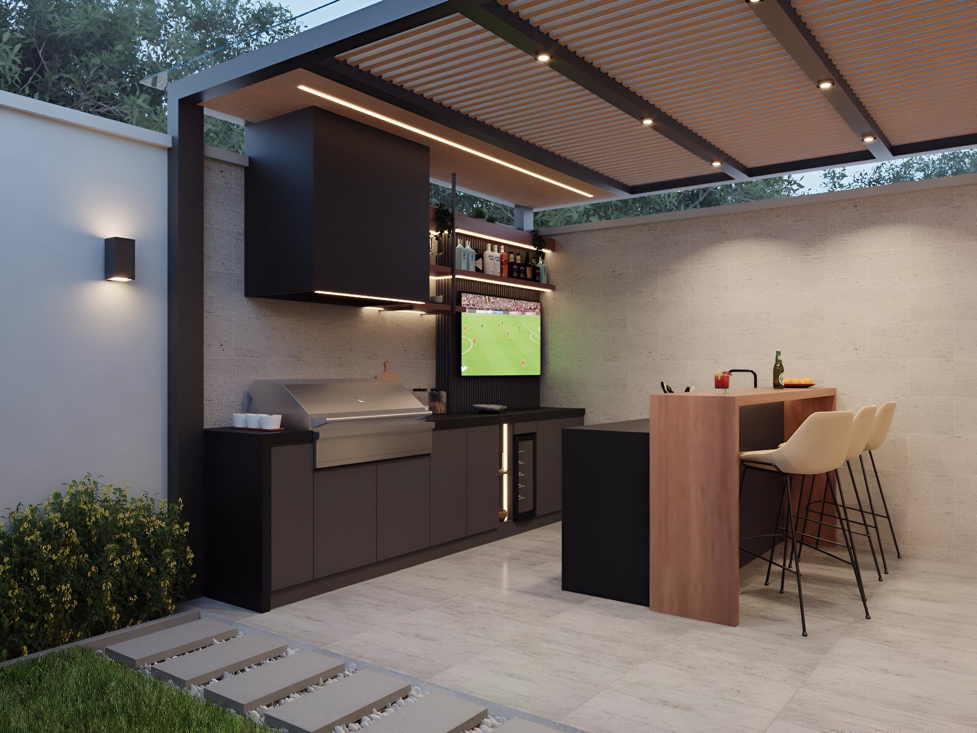 Modern Pergola Scene